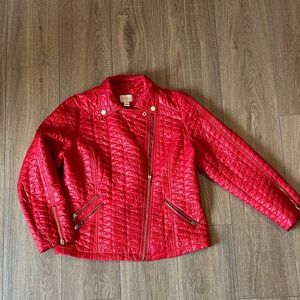 Chico's Vibrant Red Quilted Jacket